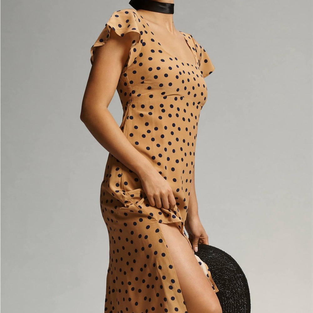Anthropologie Polka Dot Midi Dress